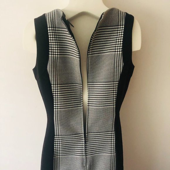 H&M Plaid Sleeveless Midi Dress in Black, Gray and White with Black Accents S 8 - Picture 12 of 14